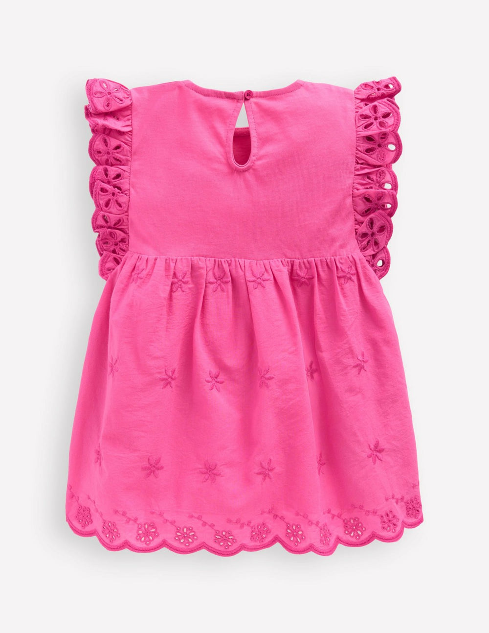 Fabric Mix Broderie Top-Carmine Rose / Boden Sale