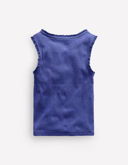 Ribbed Lace Trim Tank-Starboard / Boden Online