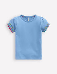 Puff Sleeve T-shirt-Forget Me Not Blue / Boden Outlet