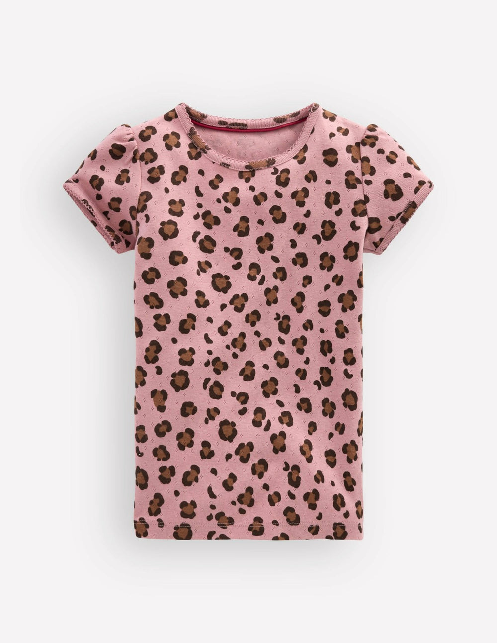 Short Sleeve Pointelle Top-Vintage Pink Leopard / Boden Discount