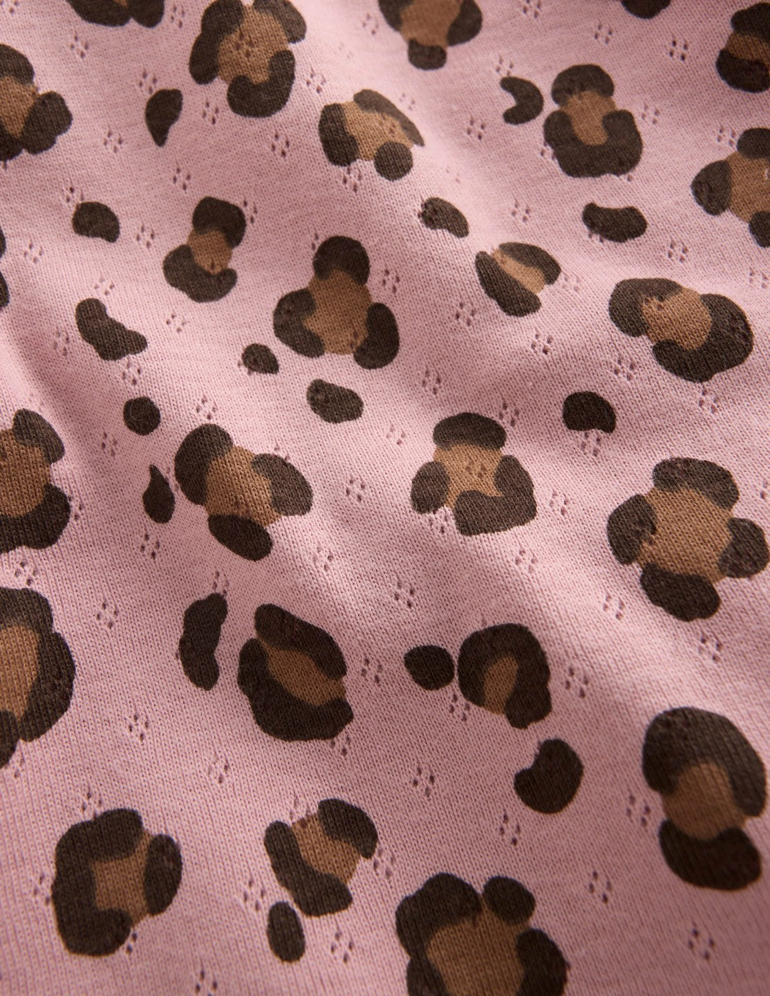 Short Sleeve Pointelle Top-Vintage Pink Leopard / Boden Discount