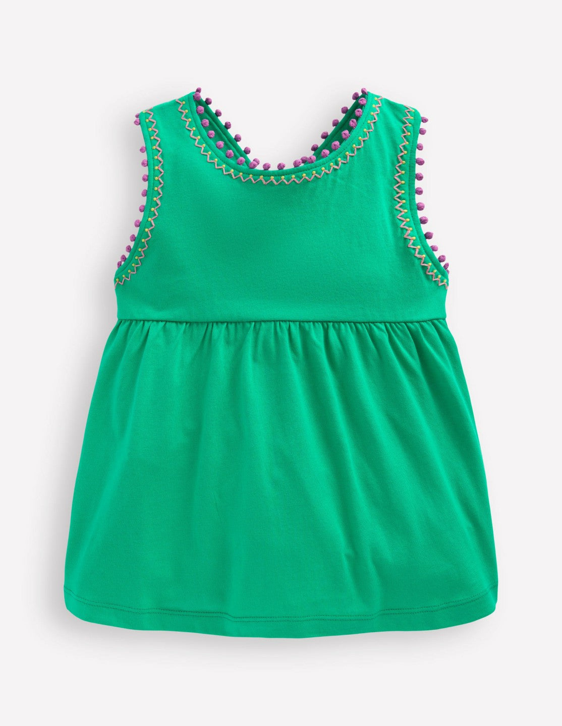 Cross-Back Pom Trim Top-Aquamarine Blue / Boden On sale