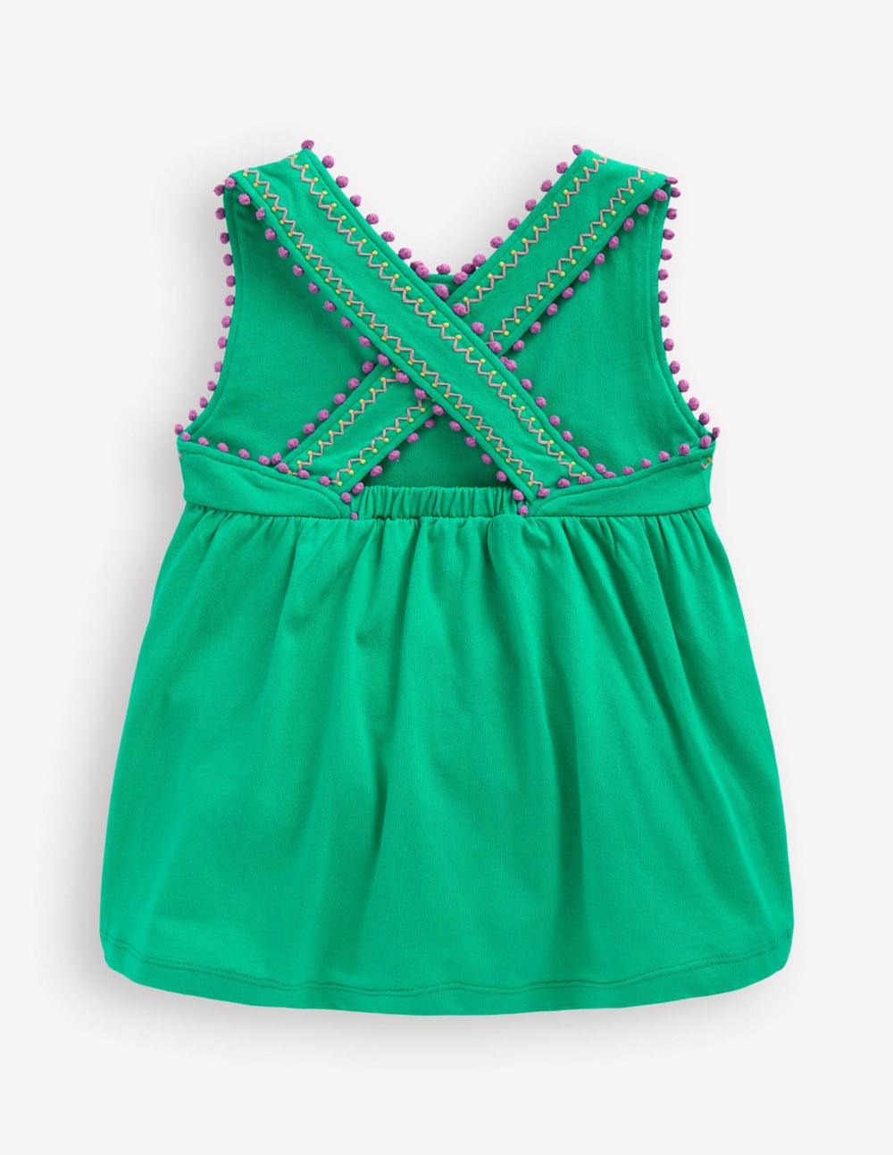 Cross-Back Pom Trim Top-Aquamarine Blue / Boden On sale