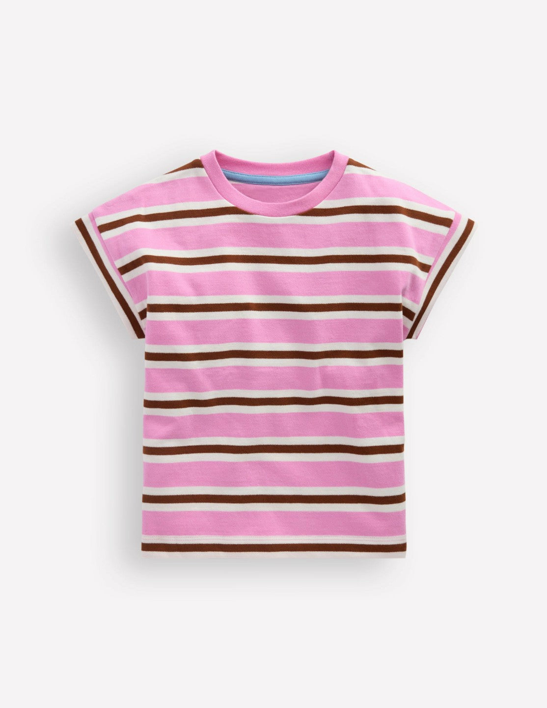 Short Sleeve Sweat Top-Water Lilly Pink/ Russet / Boden us