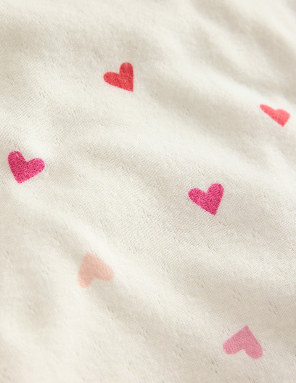 Long Sleeve Pointelle Top-Soft Ivory Hearts / Boden