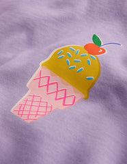 Short Sleeve Printed T-Shirt-Purple Ice Creams / Boden Sale