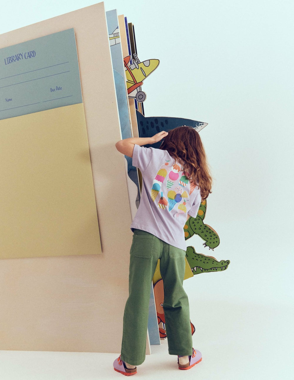 Short Sleeve Printed T-Shirt-Purple Ice Creams / Boden Sale
