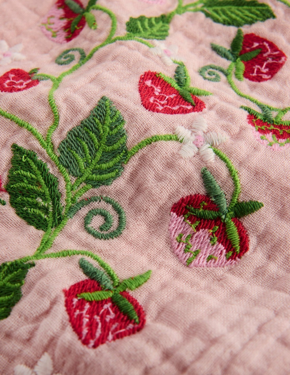 Embroidered Frilly Woven Top-Lotus Strawberries / Boden Online