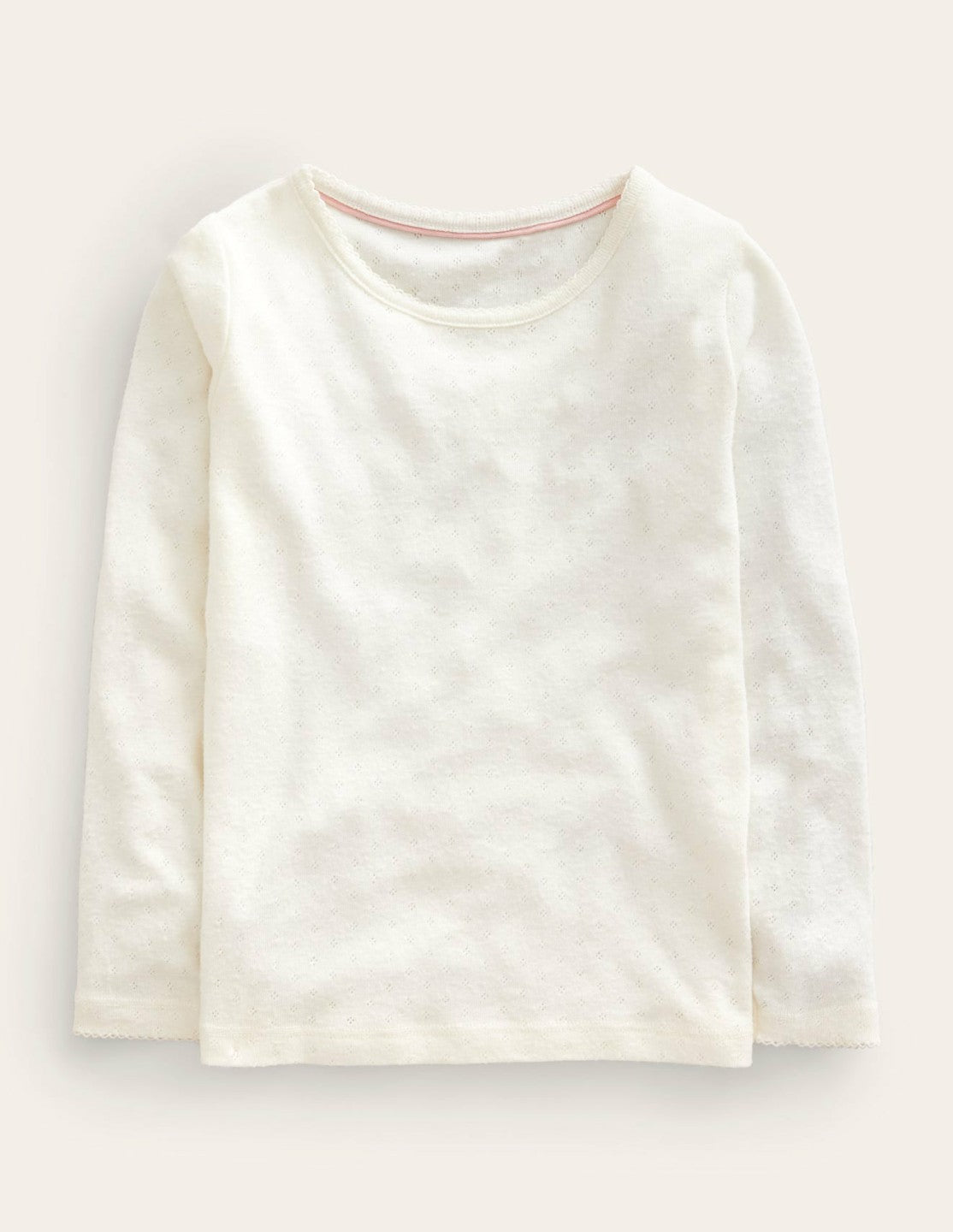 Long Sleeve Pointelle Top-Soft Ivory / Boden On sale