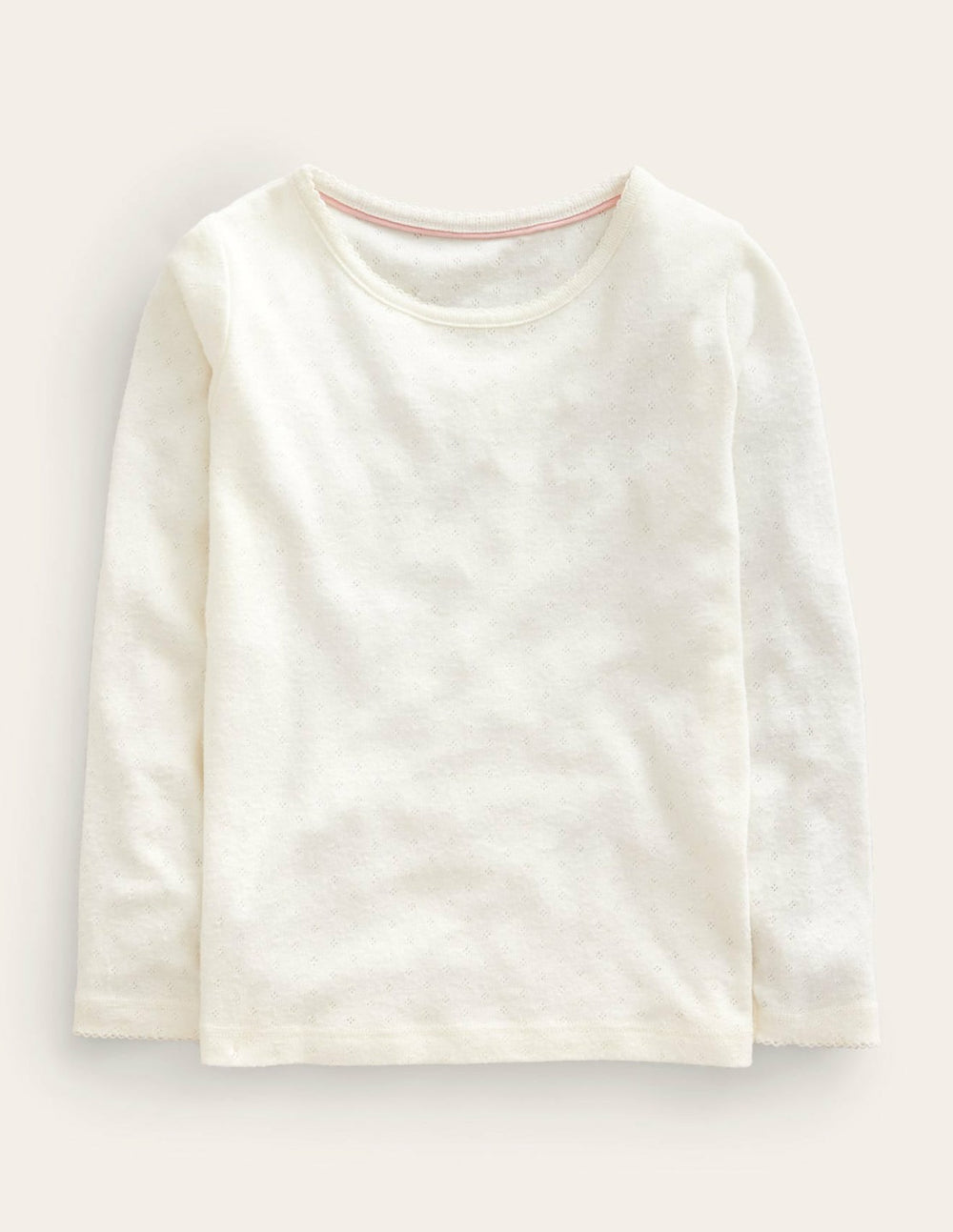 Long Sleeve Pointelle Top-Soft Ivory / Boden On sale