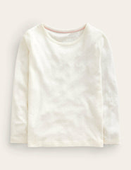 Long Sleeve Pointelle Top-Soft Ivory / Boden On sale