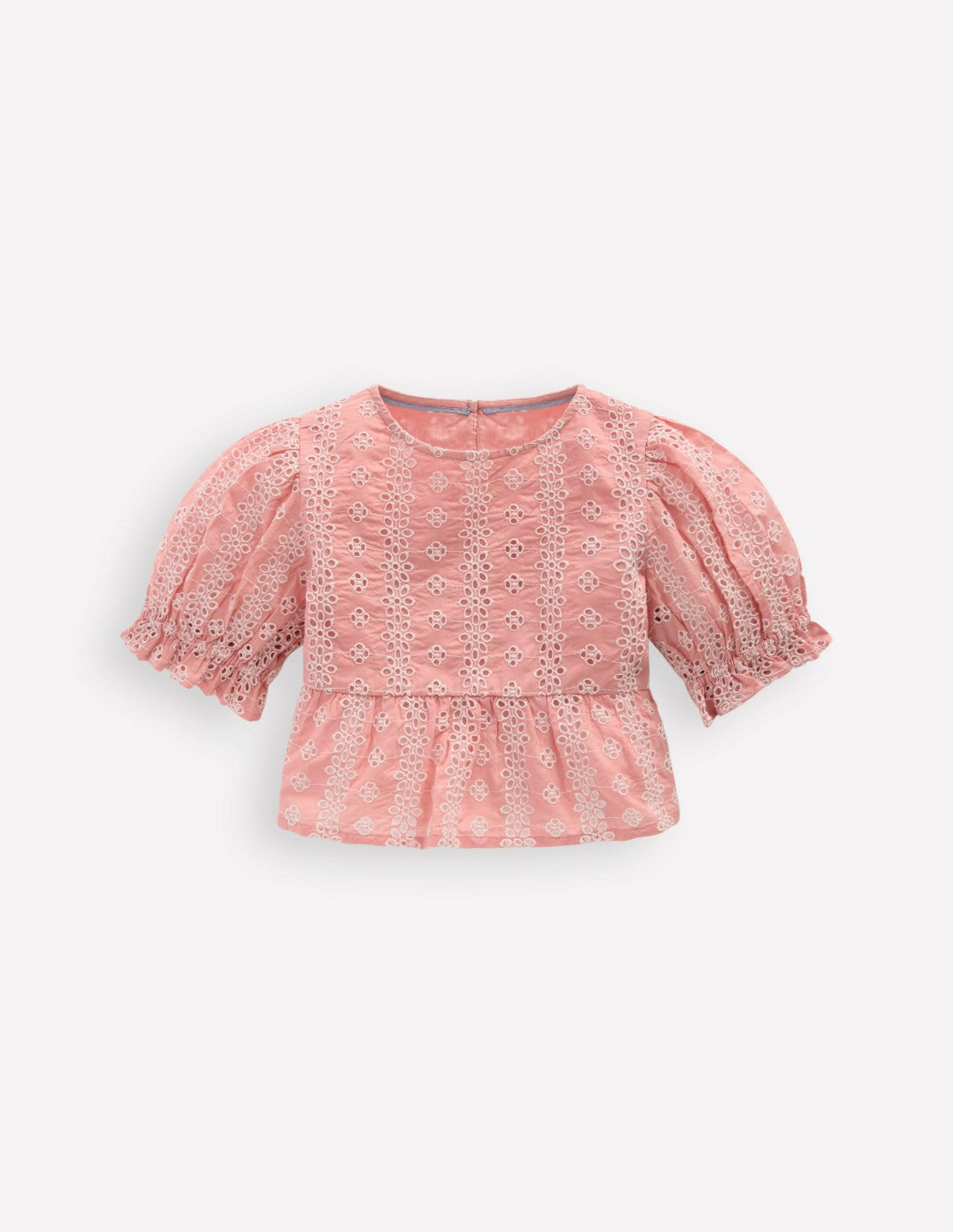 Peplum Woven Top-Almond Pink Broderie / Boden Sale