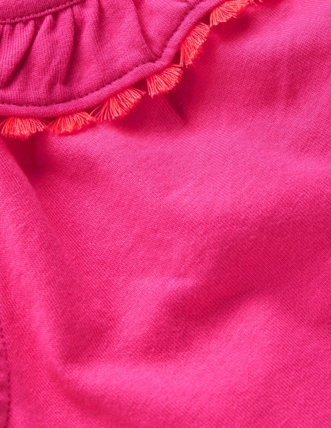 Ruffle Neck Trim Top-Brillant Pink / Boden Discount