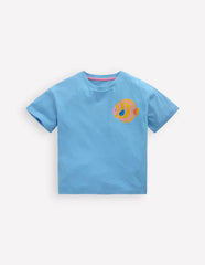 Short Sleeve Printed T-Shirt-Blue Sealife / Boden On sale