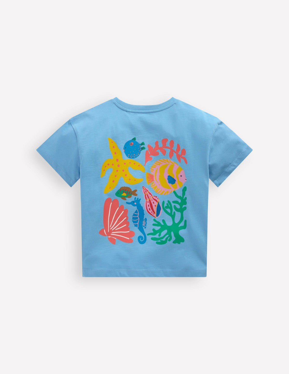 Short Sleeve Printed T-Shirt-Blue Sealife / Boden On sale