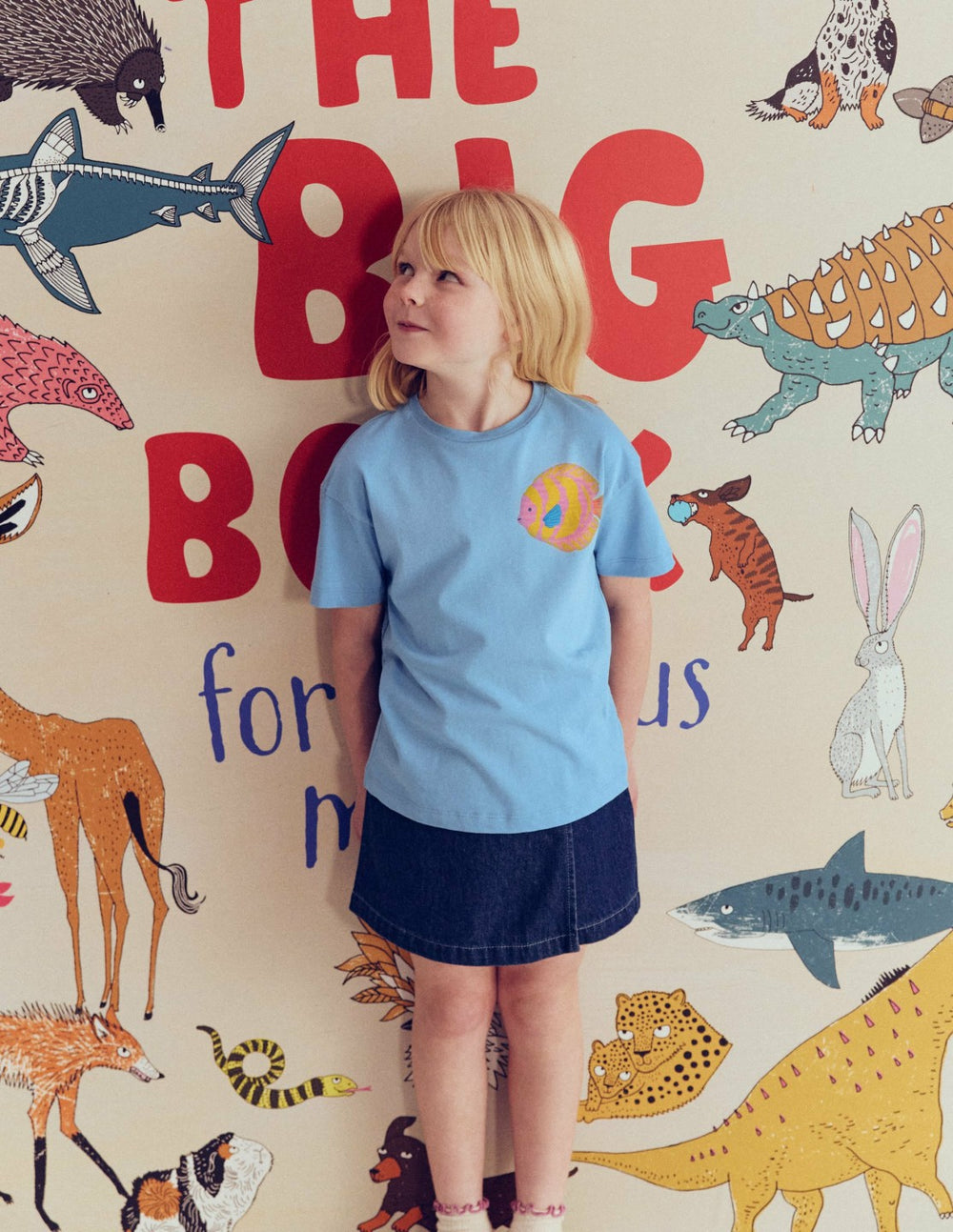 Short Sleeve Printed T-Shirt-Blue Sealife / Boden On sale