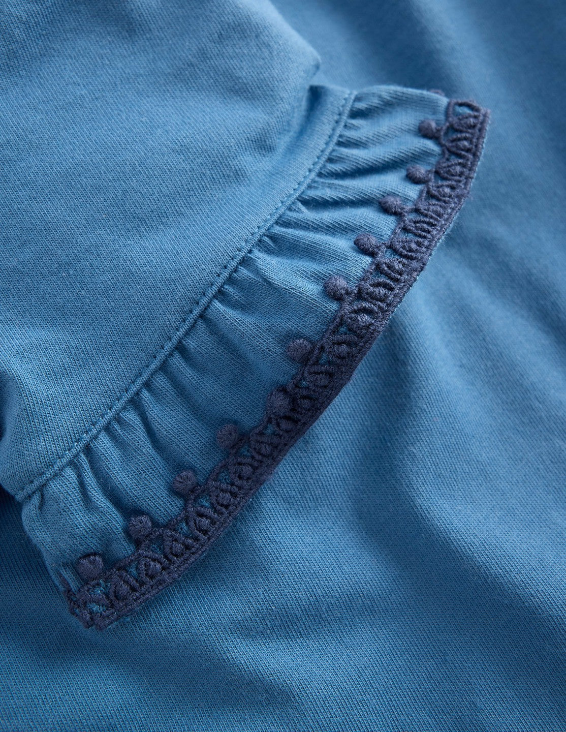 Ruffle Sleeve T-shirt-Delft / Boden us