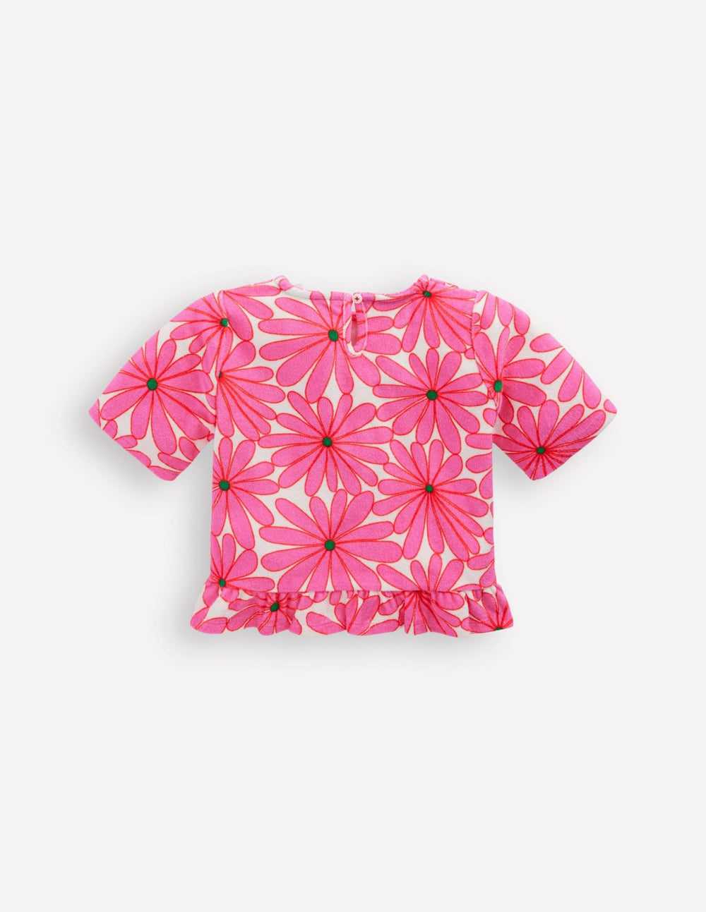 Peplum Towelling Top-Festival Pink Giant Daisy / Boden Discount