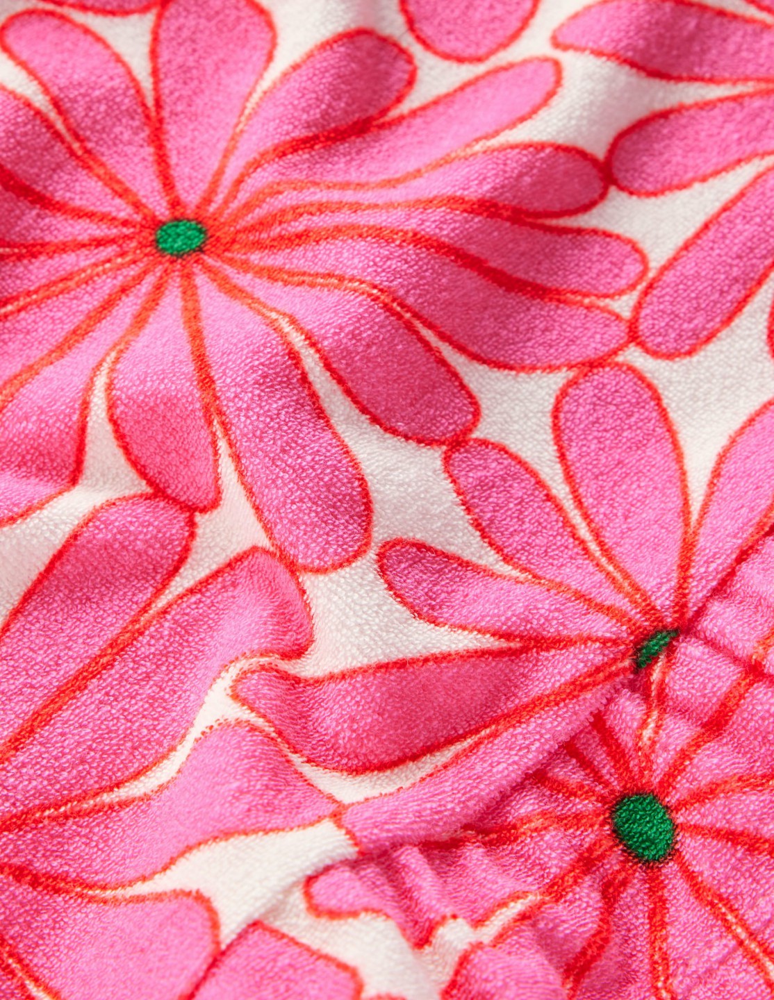 Peplum Towelling Top-Festival Pink Giant Daisy / Boden Discount
