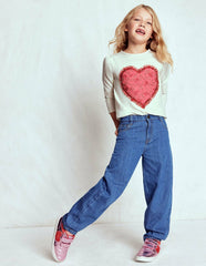 Puff Sleeve Appliqué T-shirt-Ruffle Heart / Boden Online