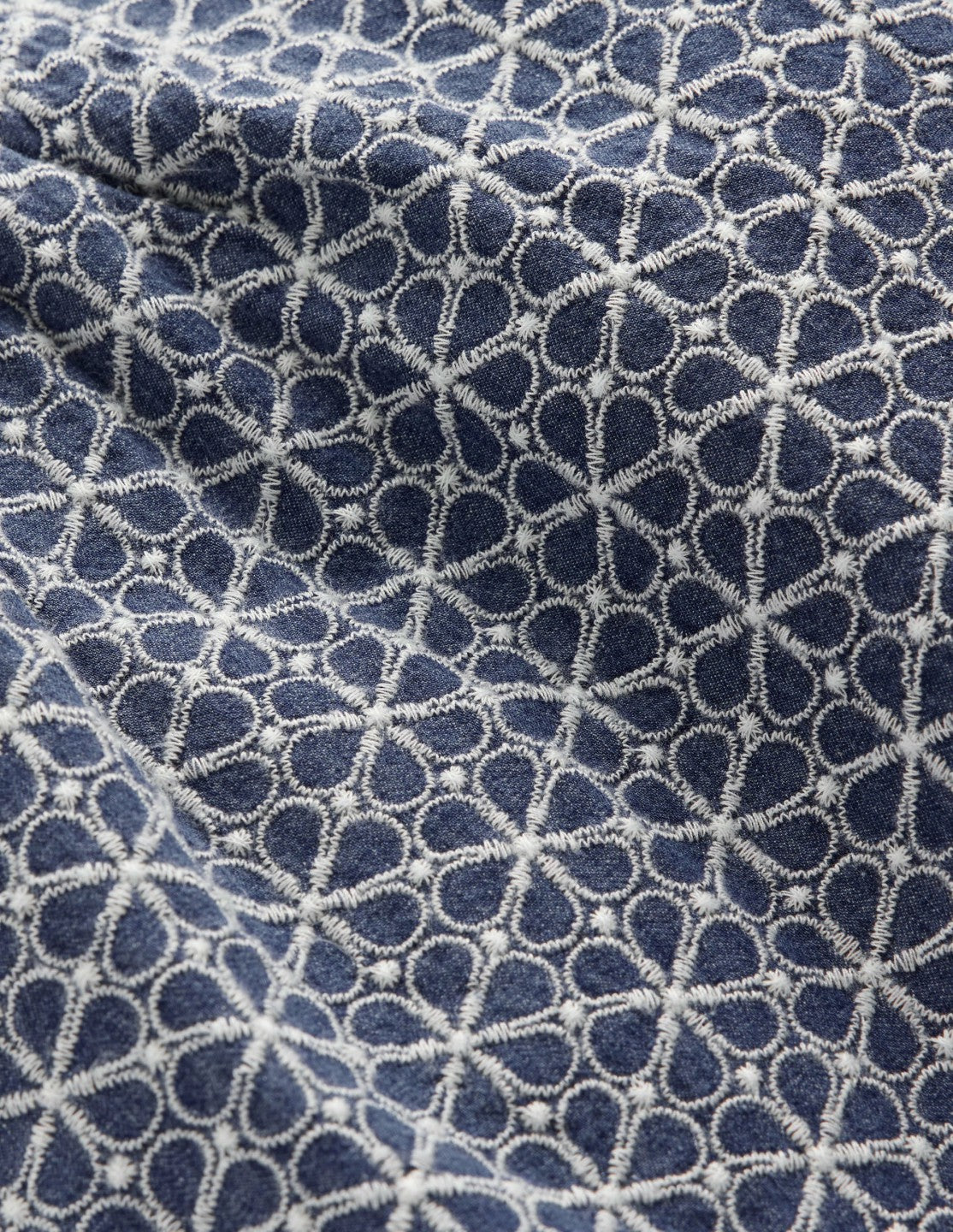 Puff Sleeve Woven Top-Chambray Broderie / Boden Discount