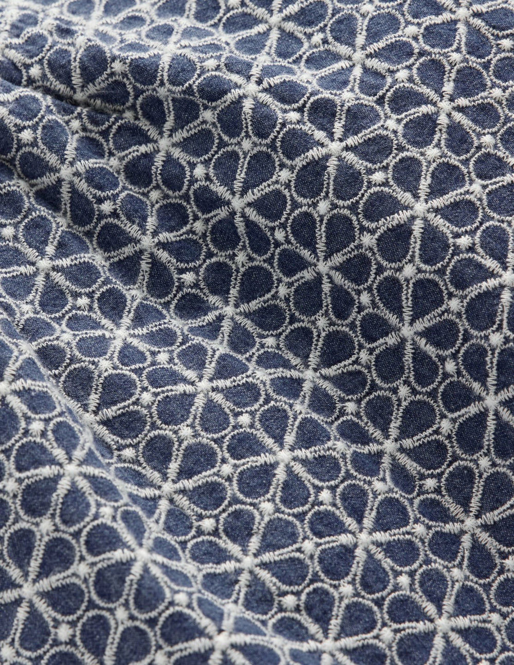 Puff Sleeve Woven Top-Chambray Broderie / Boden Discount