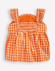 Novelty Strappy Top-Orange and Ivory Gingham / Boden On sale