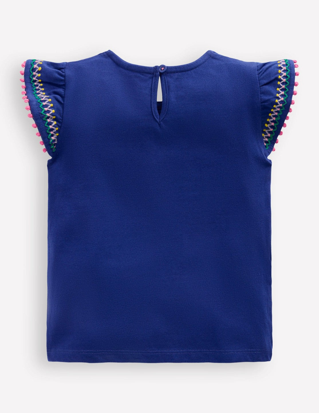 Flutter Sleeve Trim Top-Starboard Blue / Boden us