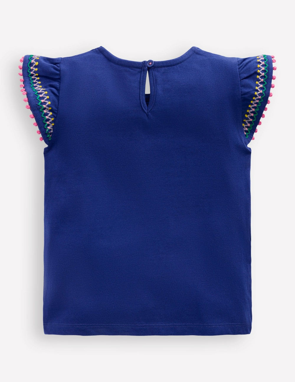 Flutter Sleeve Trim Top-Starboard Blue / Boden us