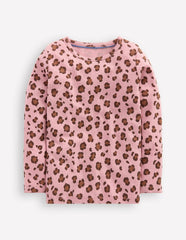 Long Sleeve Pointelle Top-Vintage Pink Leopard / Boden