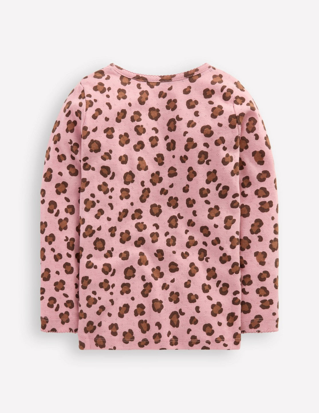 Long Sleeve Pointelle Top-Vintage Pink Leopard / Boden