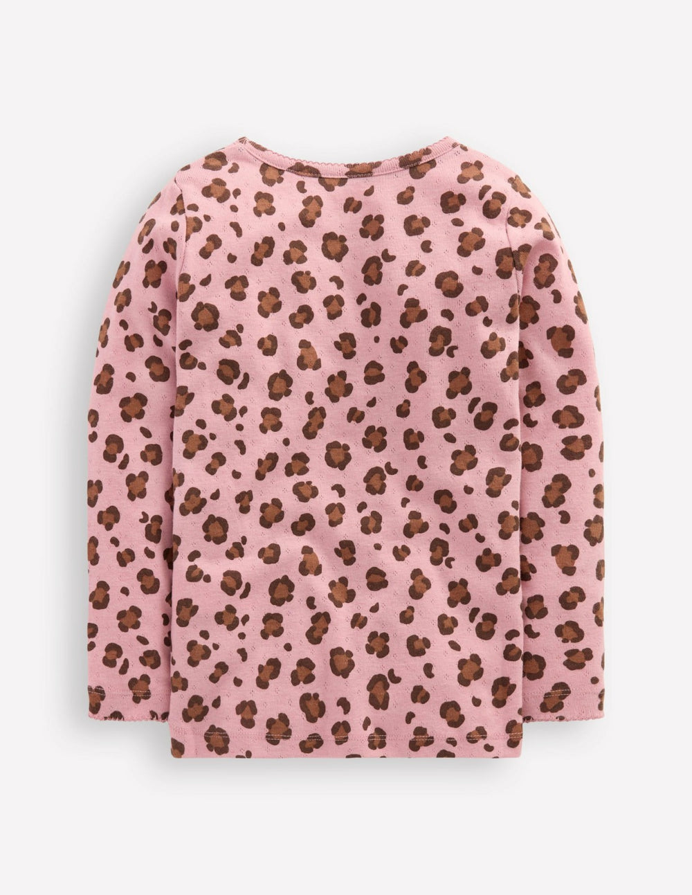 Long Sleeve Pointelle Top-Vintage Pink Leopard / Boden