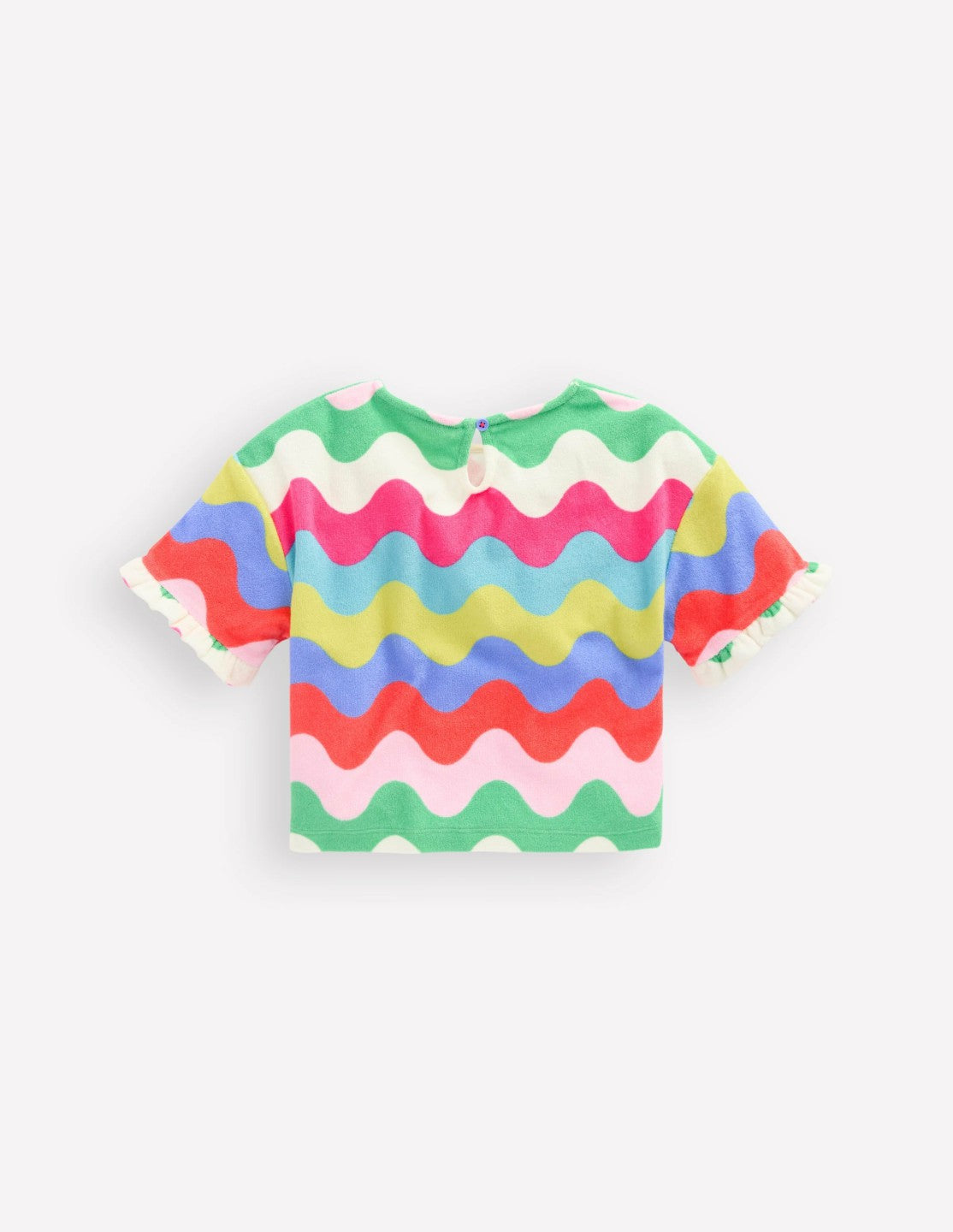 Dropped Shoulder Towelling Top-Multi Wave Stripe / Boden Sale