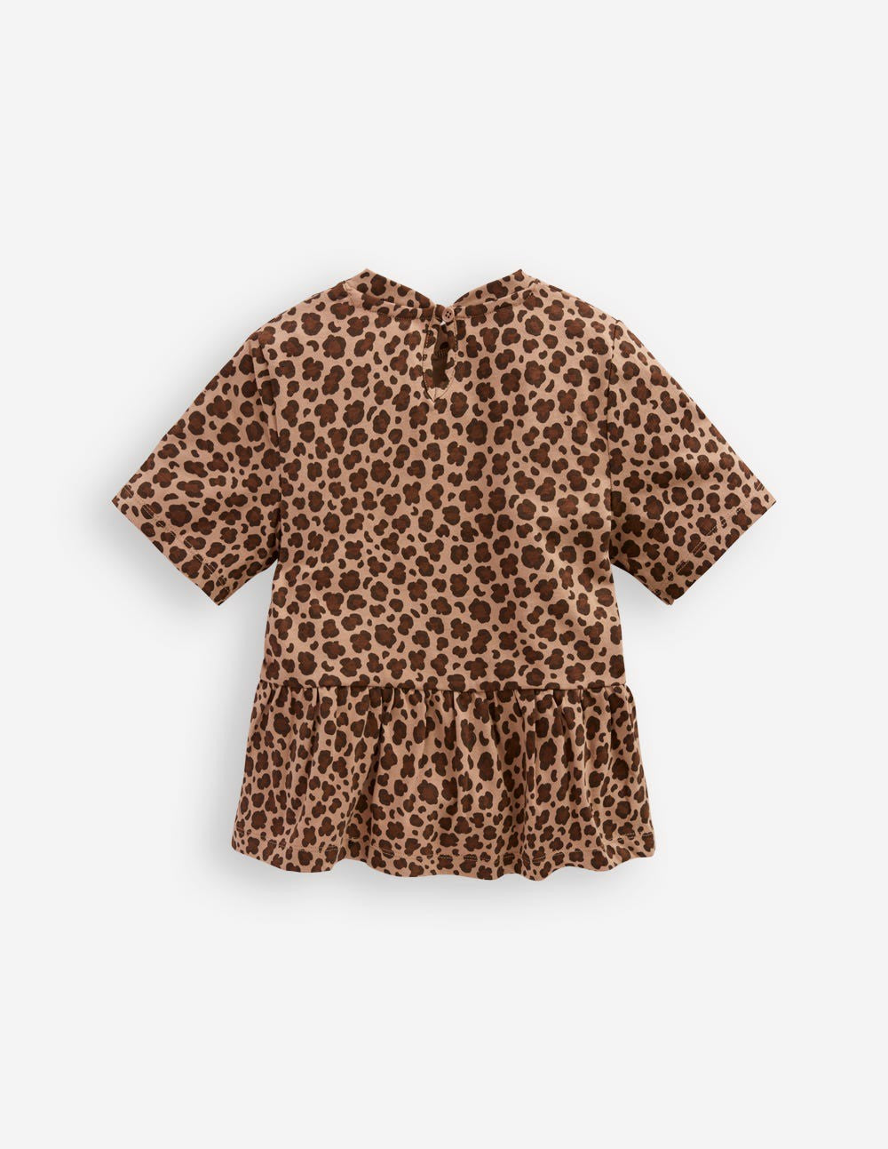 Short Sleeve Peplum Top-Partridge Brown Leopard Print / Boden Outlet