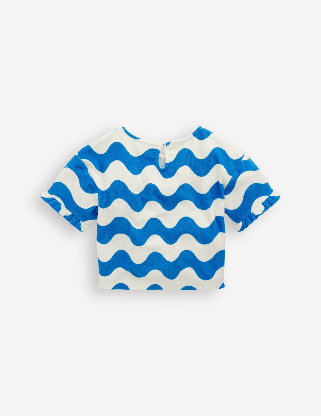 Dropped Shoulder Towelling Top-Blue Wave Stripe / Boden Discount