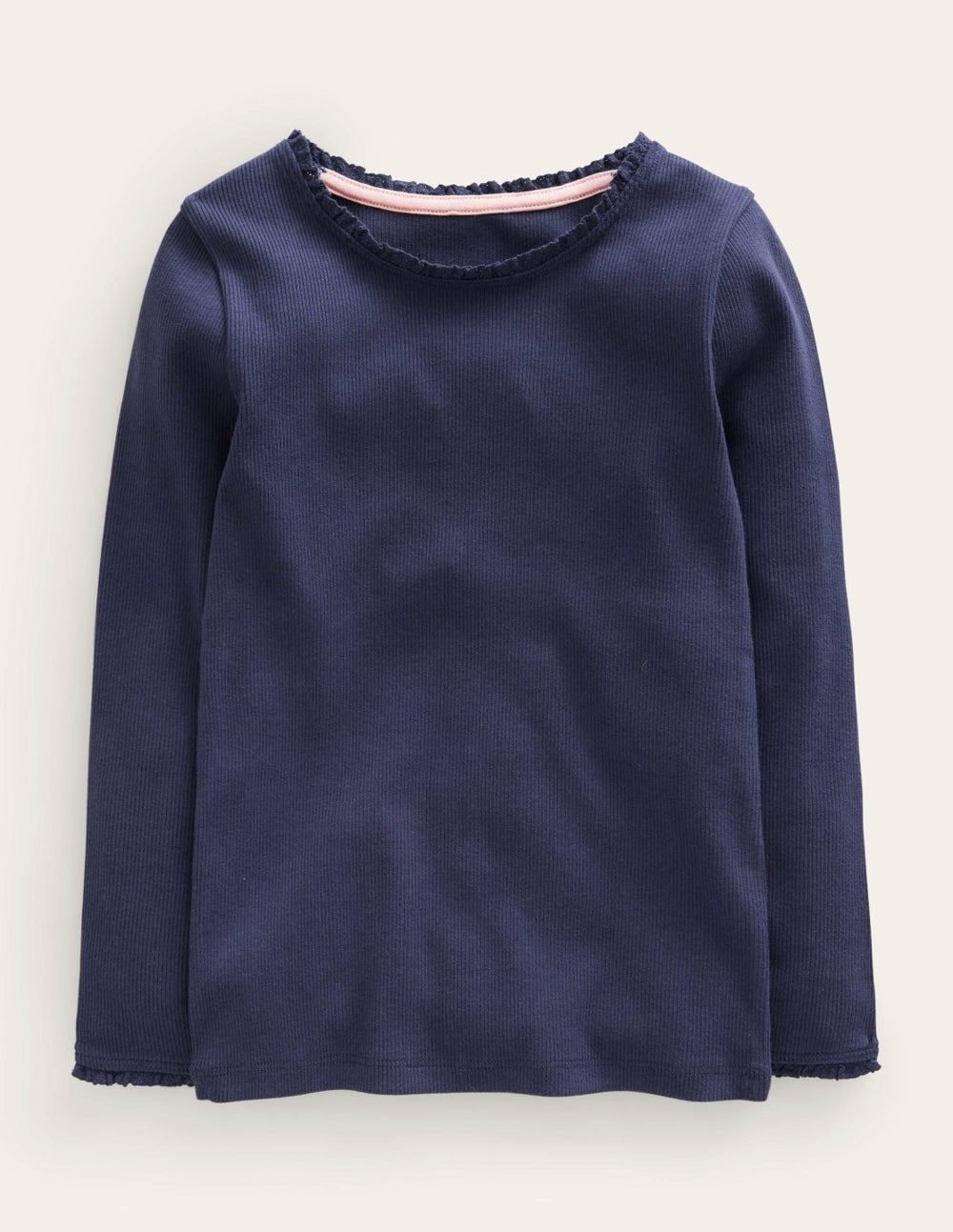 Ribbed Long Sleeve T-shirt-Starboard Blue / Boden us