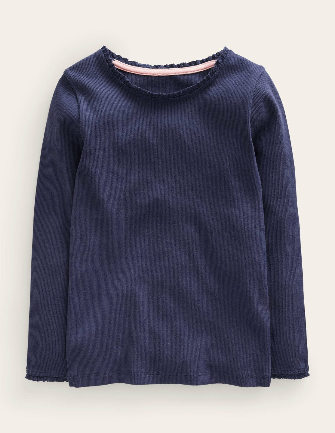Ribbed Long Sleeve T-shirt-Starboard Blue / Boden us