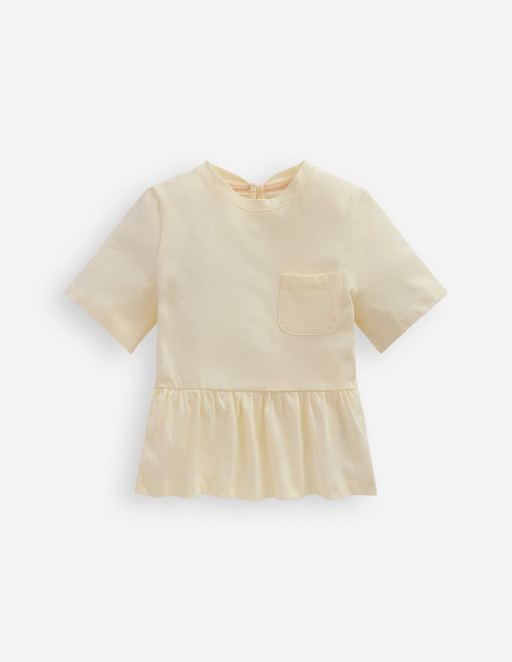 Short Sleeve Peplum Top-Soft Ivory / Boden