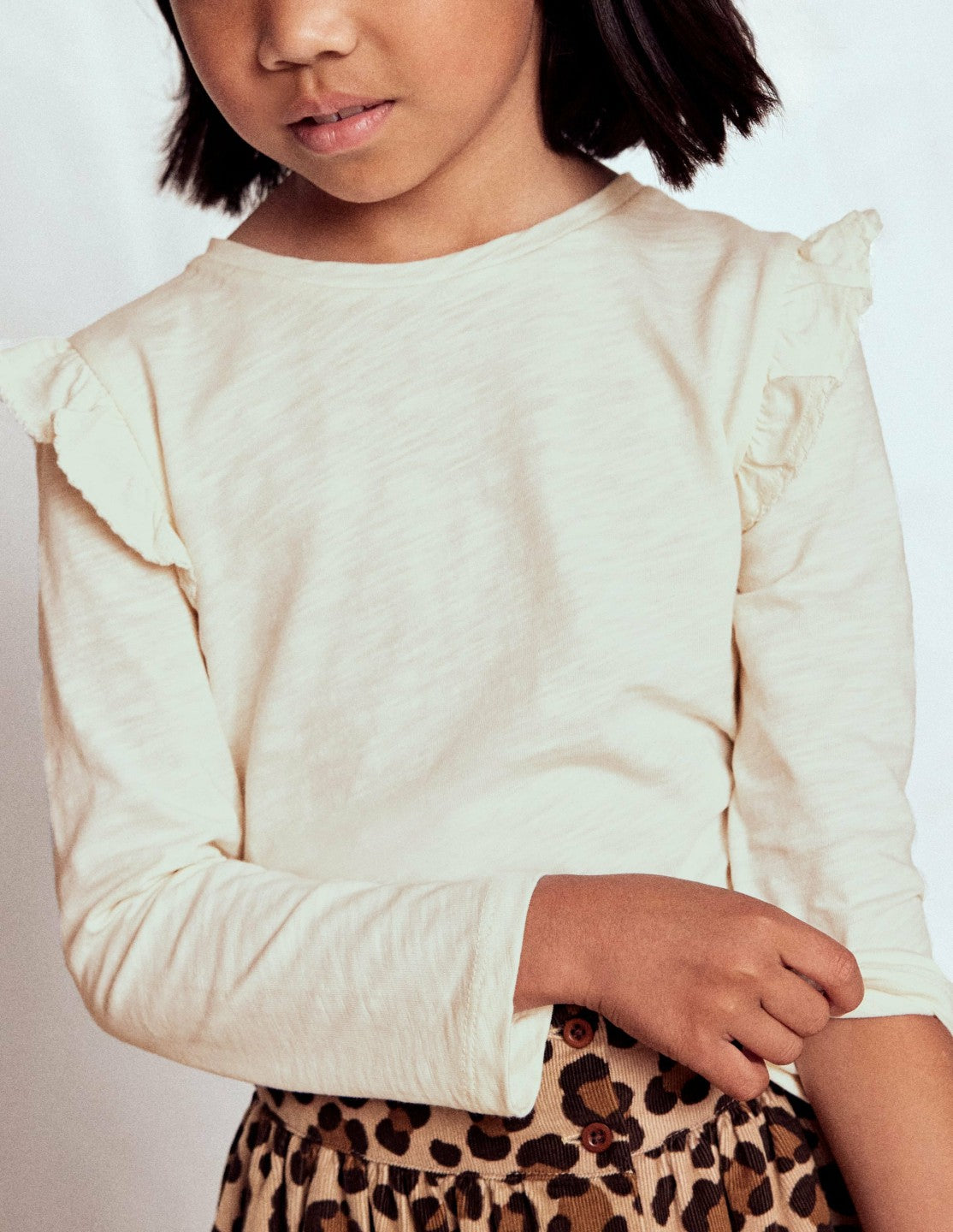 Frill Sleeve Slub Top-Soft Ivory / Boden Sale