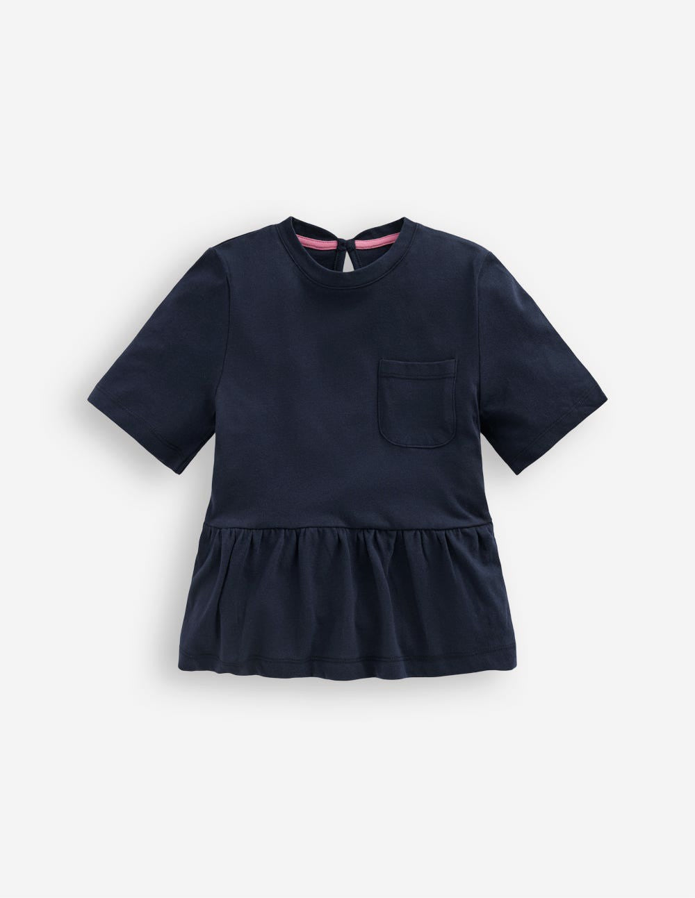 Short Sleeve Peplum Top-Navy Blazer (19-3923 TCX) / Boden Online