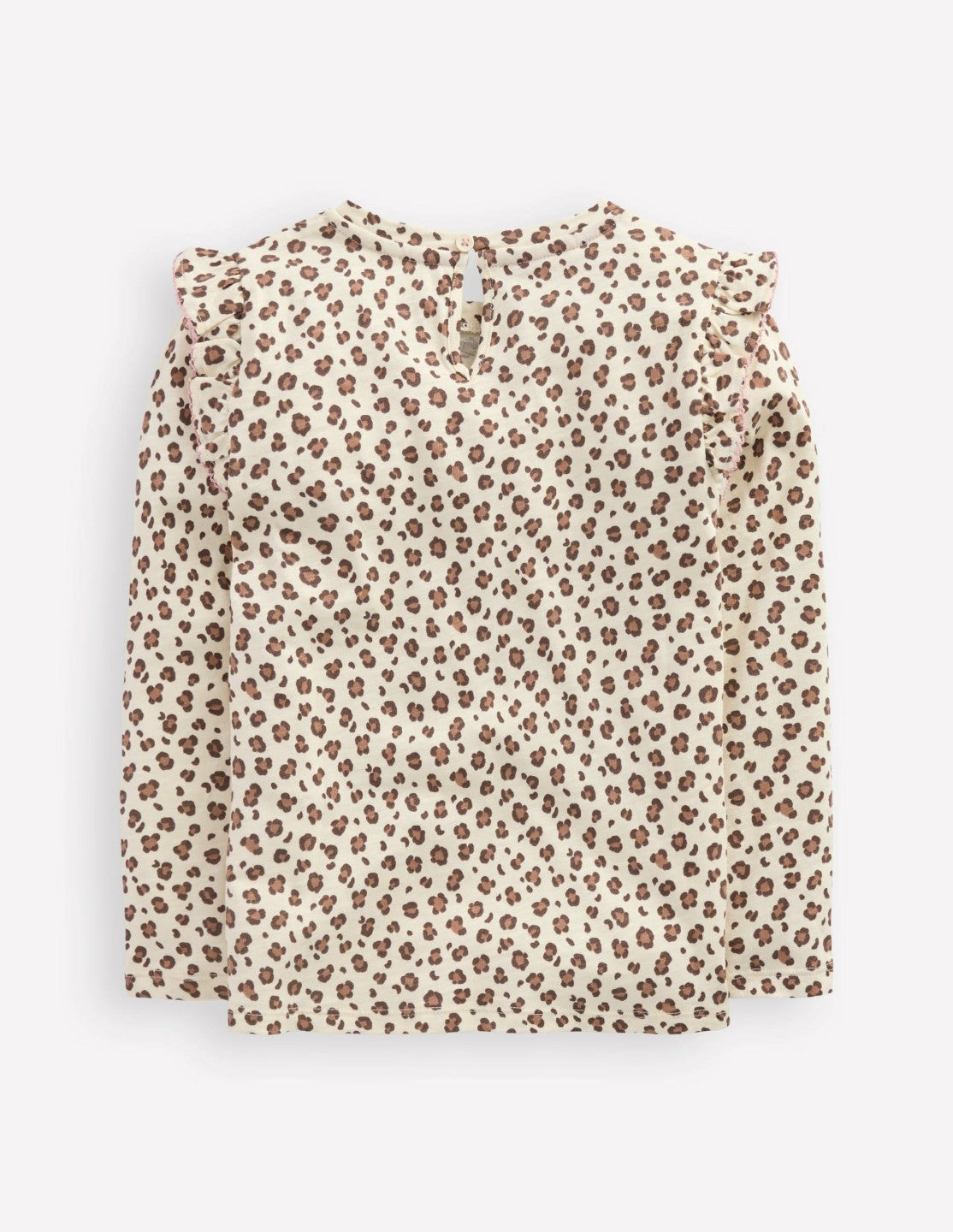 Frill Sleeve Slub Top-Vanilla White Leopard / Boden Outlet