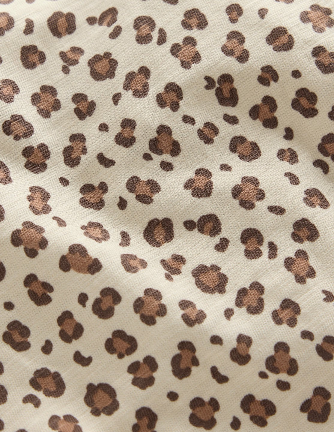 Frill Sleeve Slub Top-Vanilla White Leopard / Boden Outlet