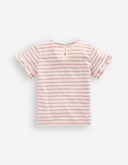 Pretty Frill T-shirt-Pink Stripe Ballerinas / Boden Discount
