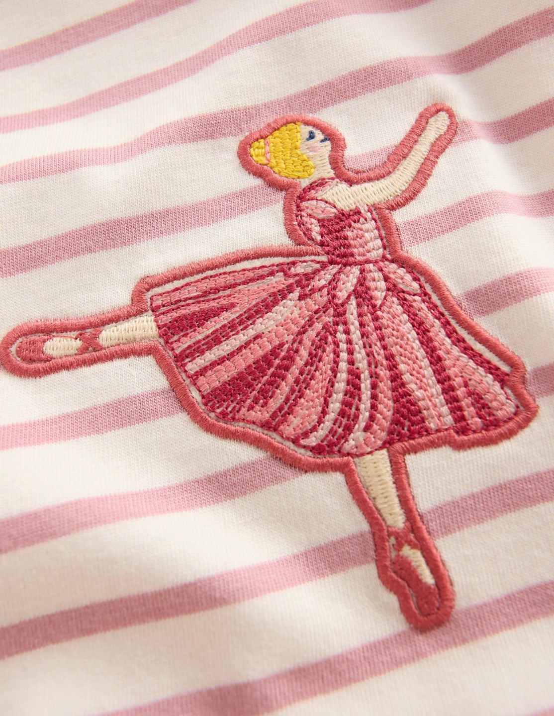 Pretty Frill T-shirt-Pink Stripe Ballerinas / Boden Discount