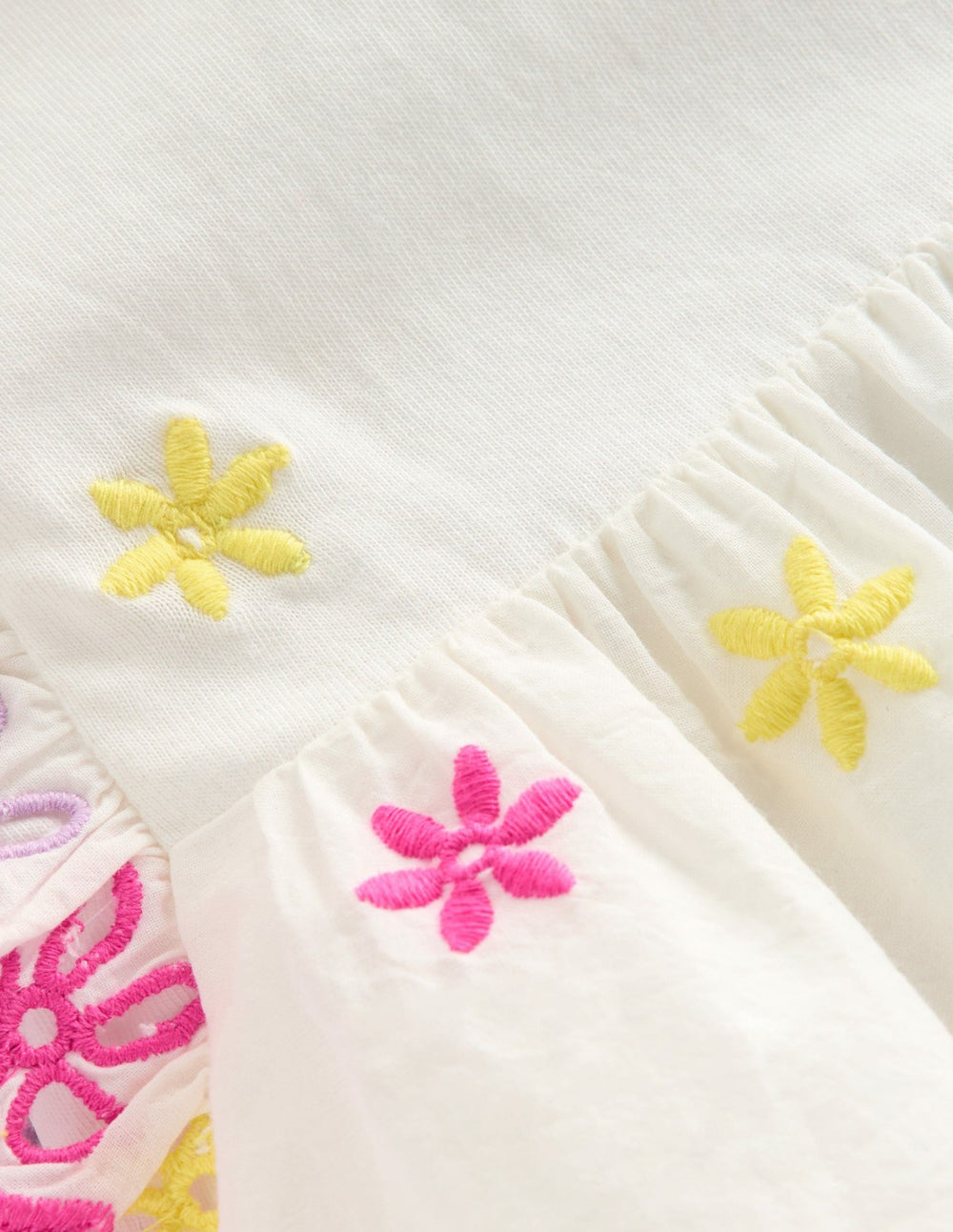 Fabric Mix Broderie Top-Coconut Milk / Boden On sale