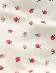 Short Sleeve Pointelle Top-Ivory Strawberry / Boden us