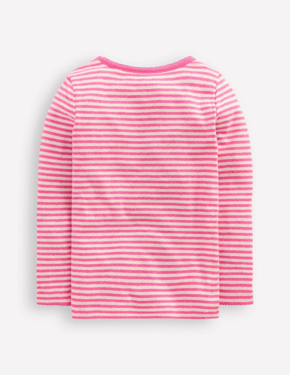 Long Sleeve Pointelle Top-Sorbet Pink Stripe / Boden Outlet