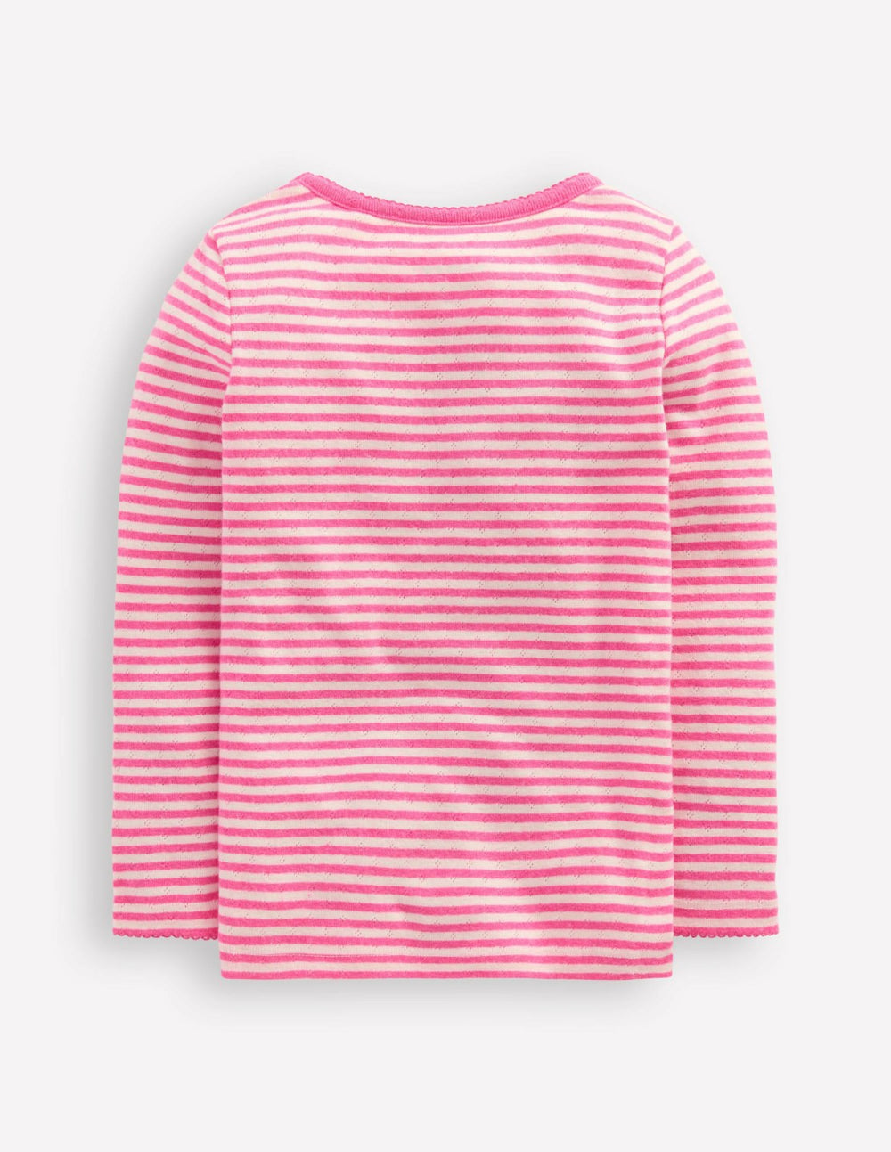 Long Sleeve Pointelle Top-Sorbet Pink Stripe / Boden Outlet