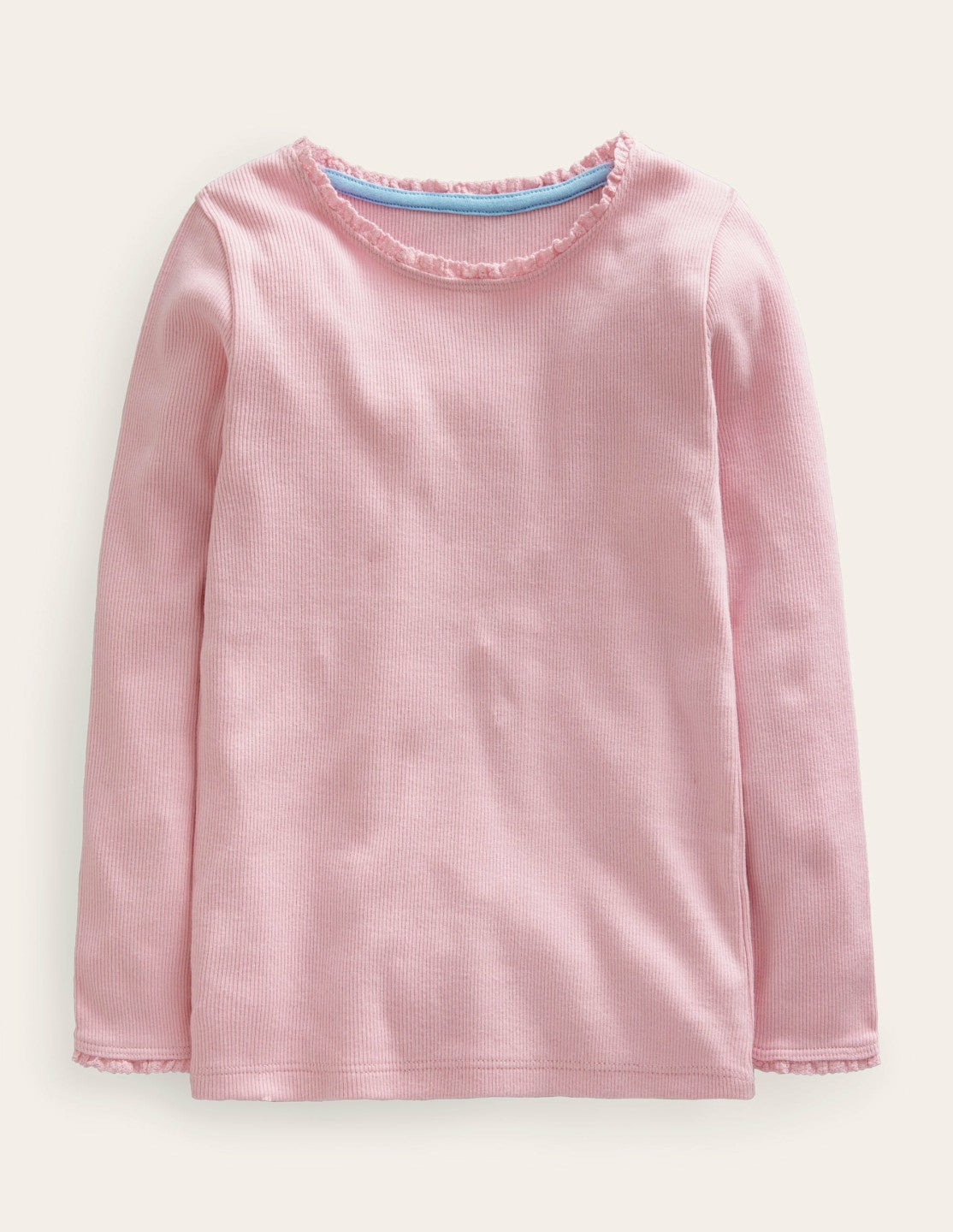 Ribbed Long Sleeve T-shirt-French Pink / Boden On sale