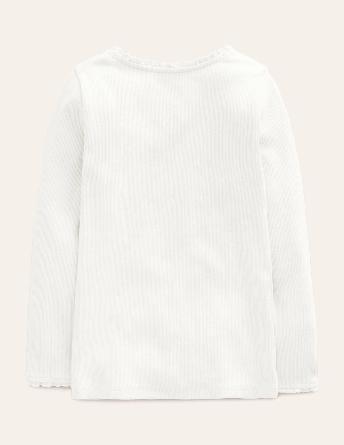 Ribbed Long Sleeve T-shirt-White / Boden us